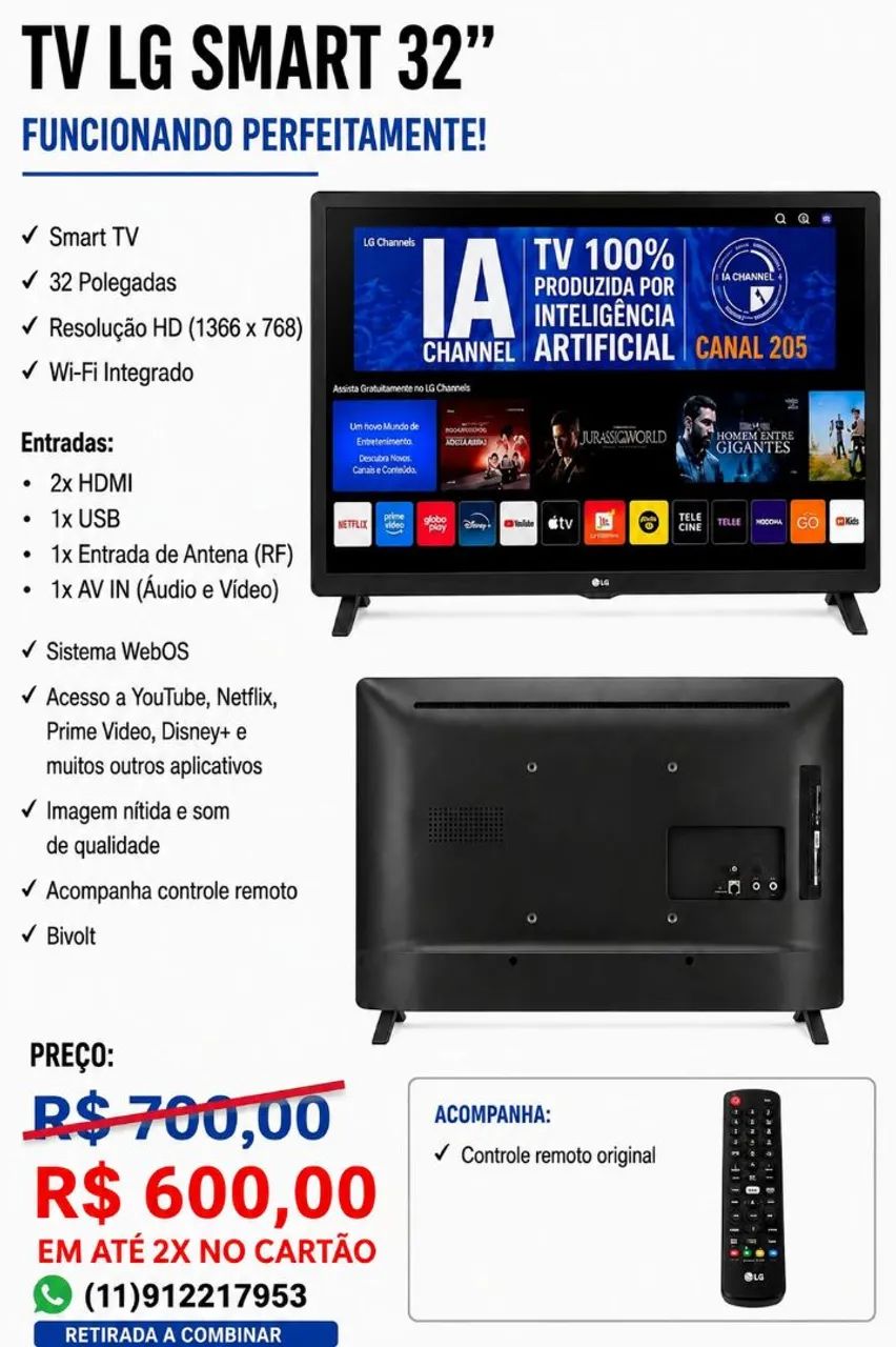 TV LG Smart 32 polegadas  - Foto 3