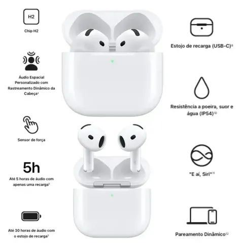 Apple AirPods 4 com ANC - Novo Lacrado - Foto 3