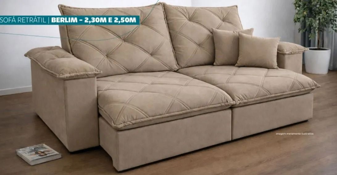 Sofá Retrátil luxo 2.30 largura novo lacrado 