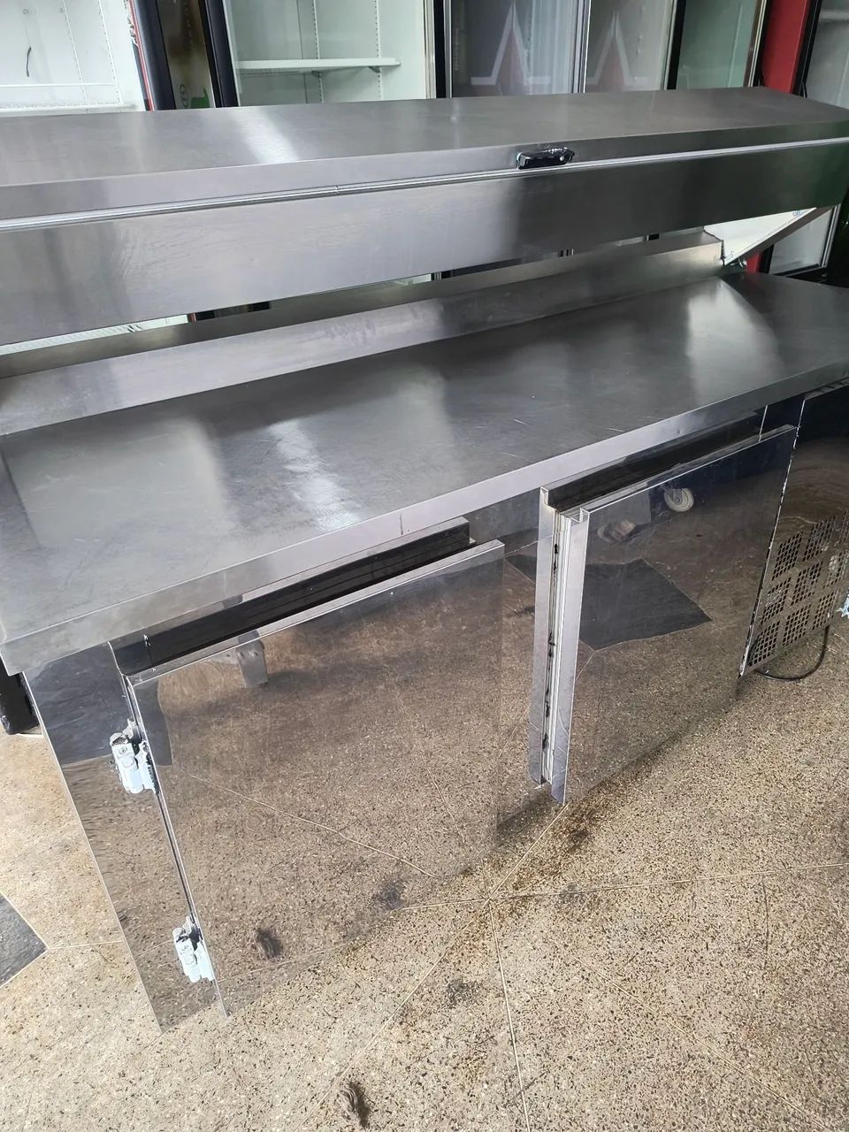 Balcão Refrigerado Inox 2Portas + Condimentadora 2 metros Gelopar Otimo Estado