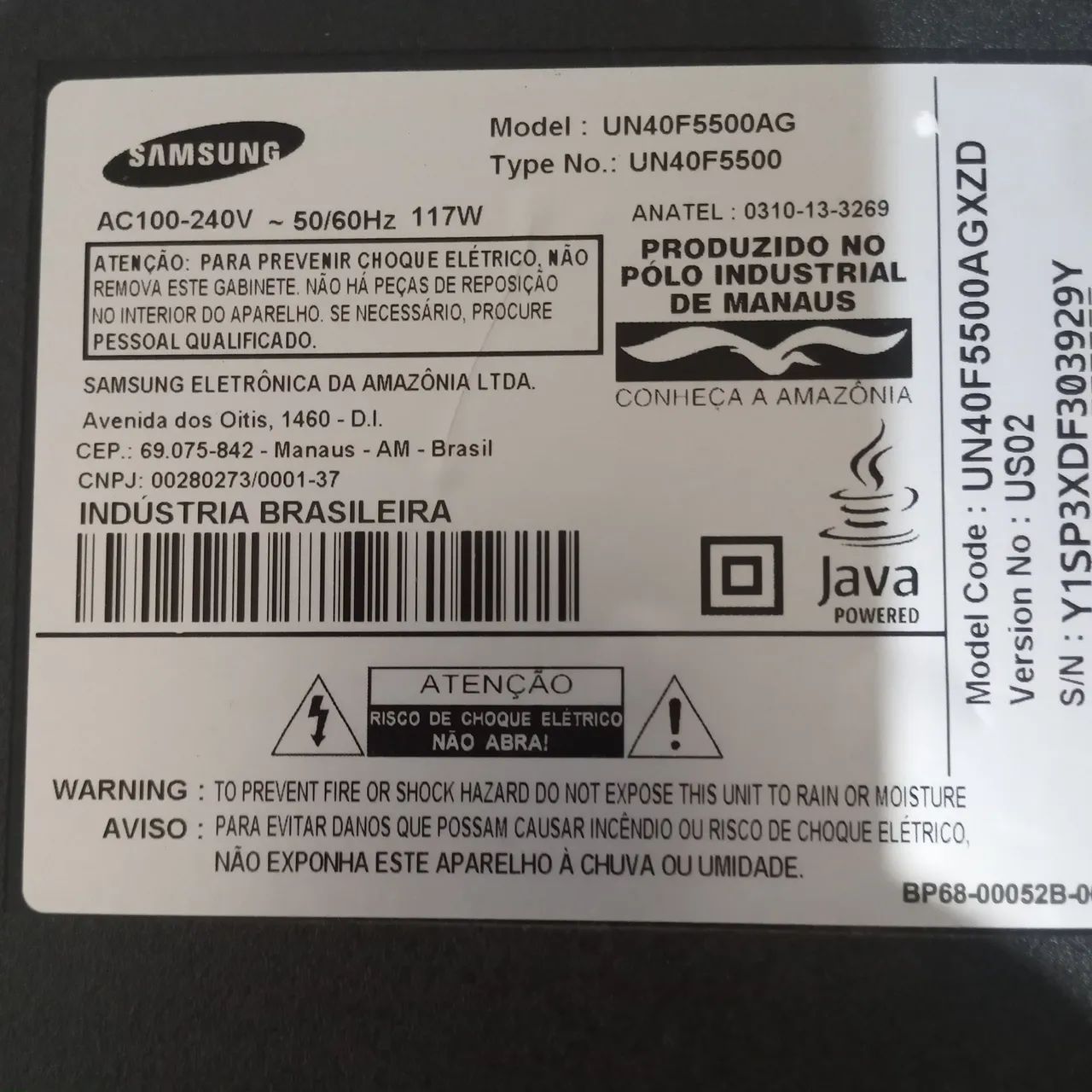 Tv samsung led 40 polegadas.