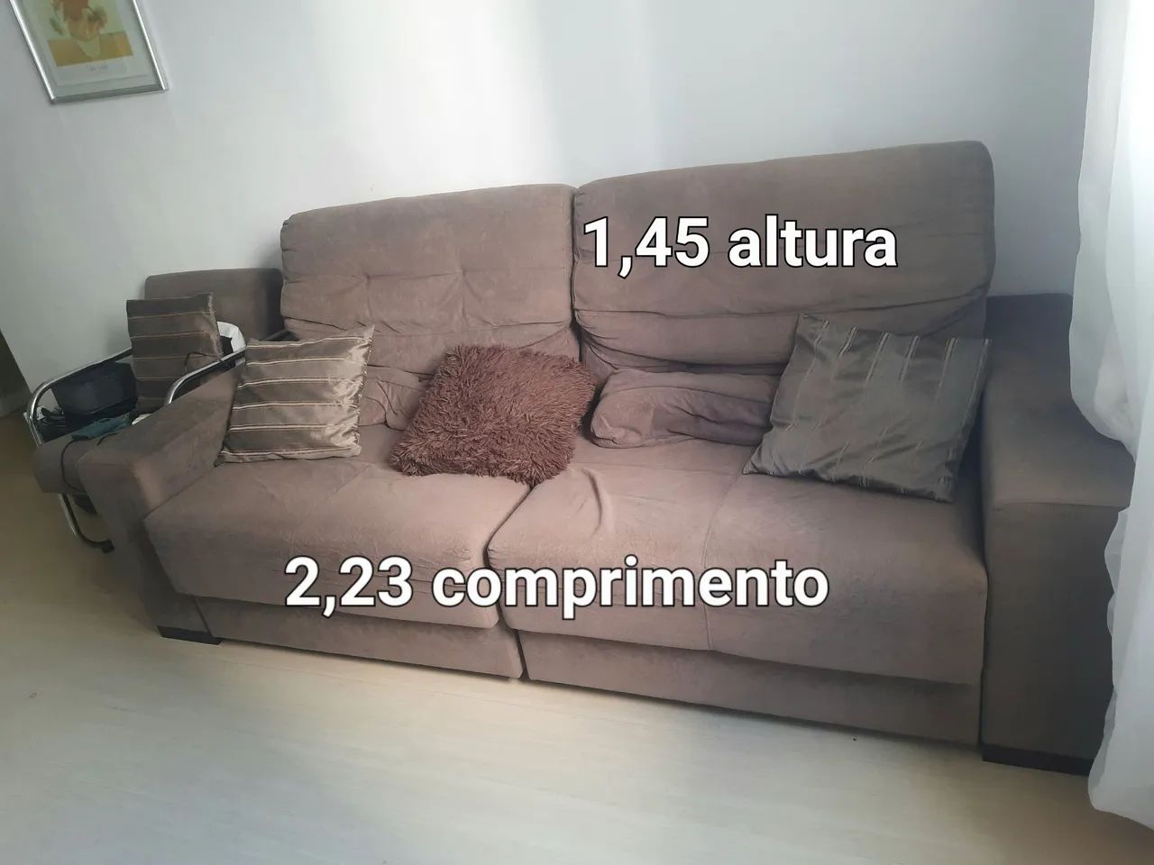 Sofá retrátil marrom  - Foto 4