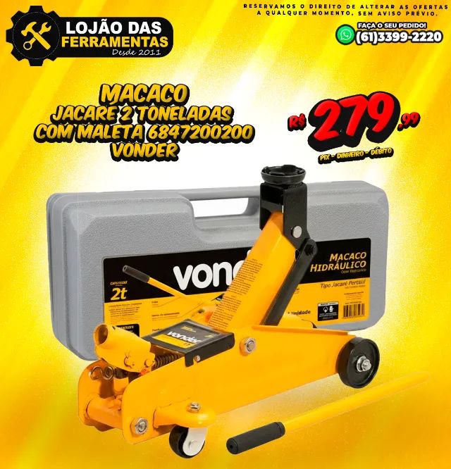 Macaco Jacaré 2 Toneladas Com Maleta 6847200200 Vonder