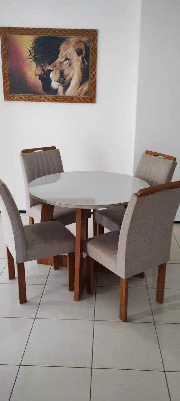 Mesa de Jantar Redonda 4 lugares pouco usada  - Foto 2