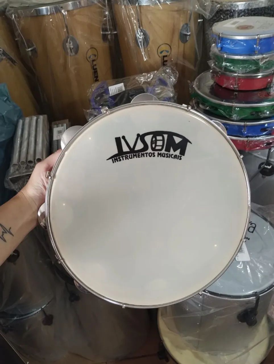 Pandeiro 12" polegadas Madeira super leve Profissional na promoção 
