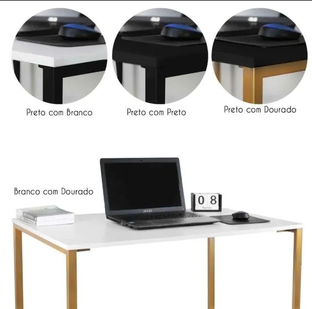 Mesa Escrivaninha Tampo em MDF pes Ferro Nova Fabricamos - Foto 3
