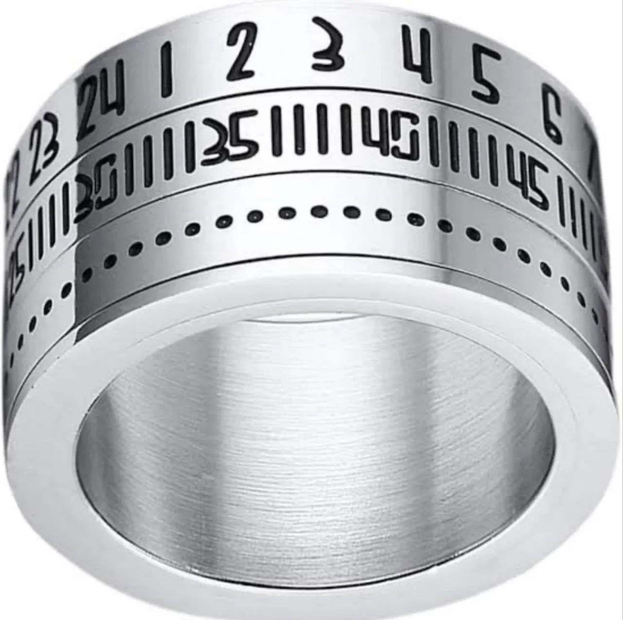 Aliança Calendário Egípcio Aço Inox - Foto 2