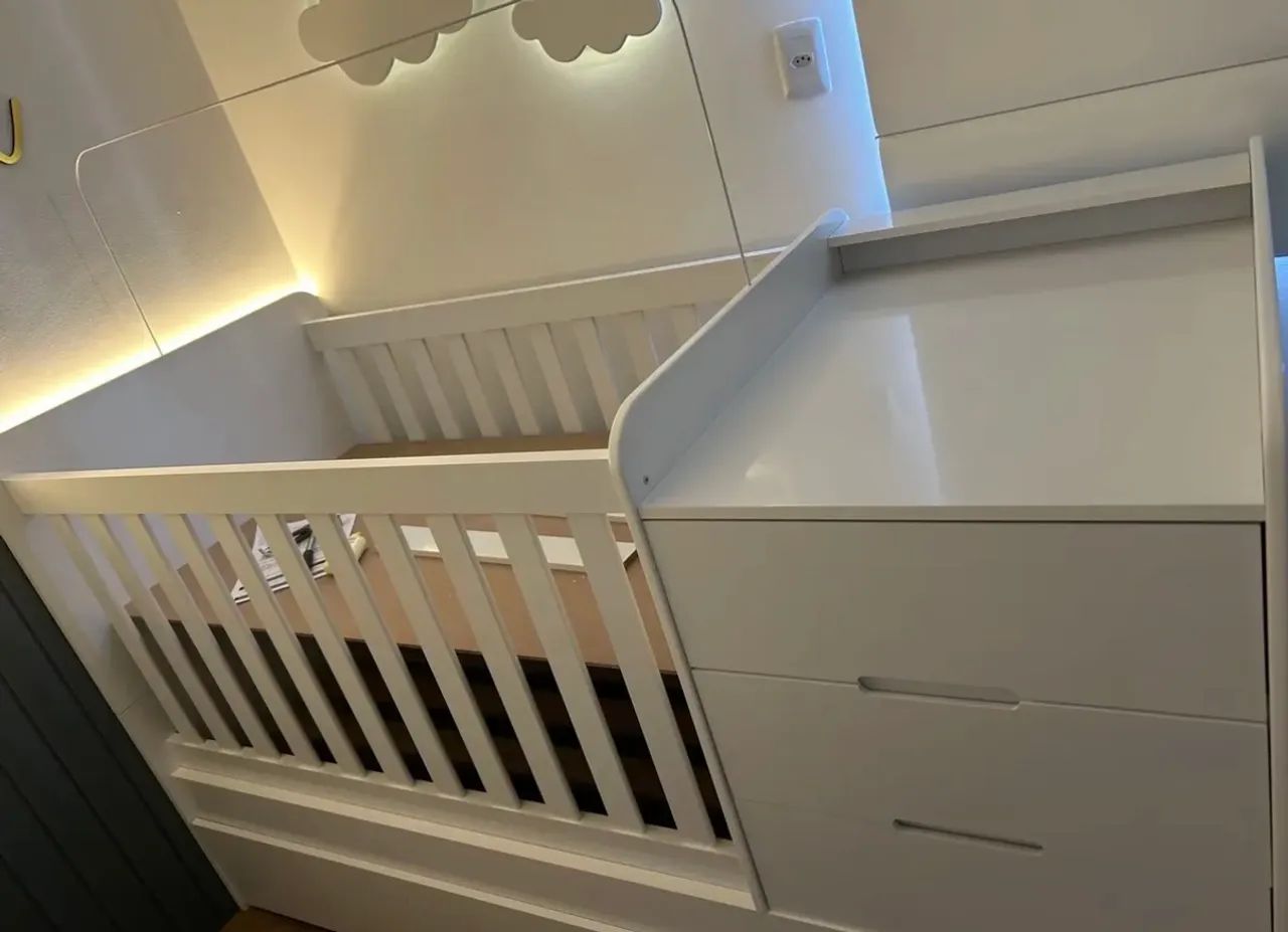 Berço multifuncional com cama e cômoda  - Foto 5