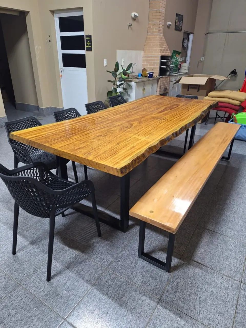 Mesa de Madeira Maciça (Cascata / Pranchão) - Fabricação Própria - Foto 5