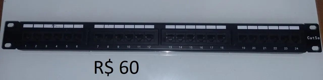 Patch Panel 24 Portas Cat5e Rj45 Utp Lan Rede R$ 50 - Foto 4