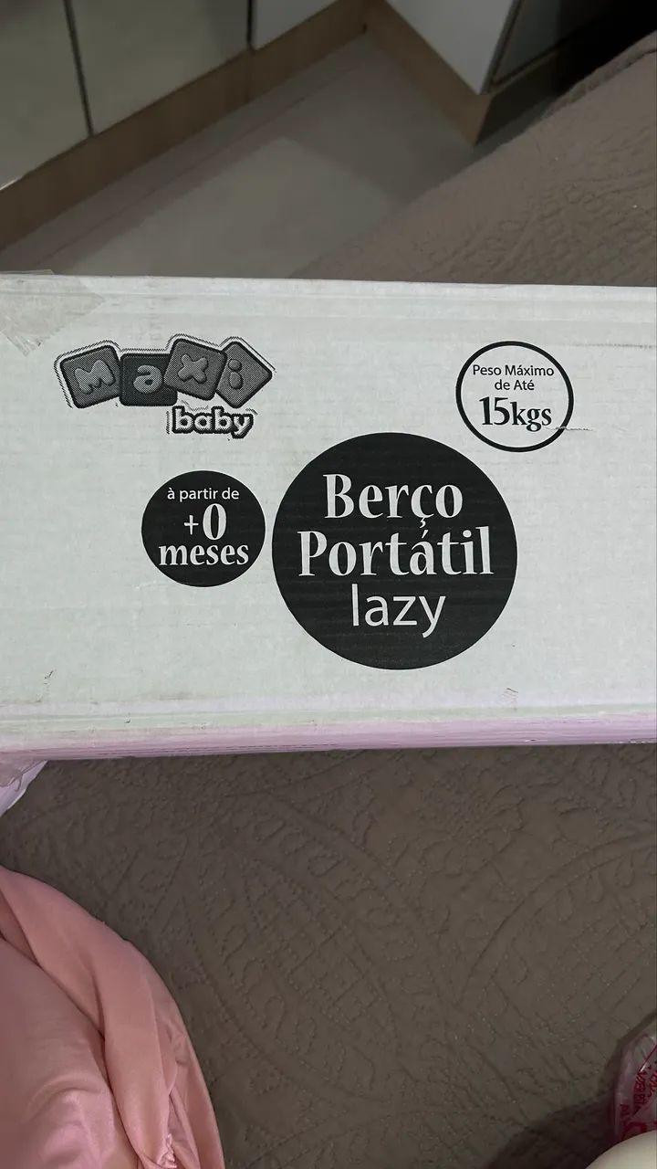 Berço portátil lazy rosa - Foto 4