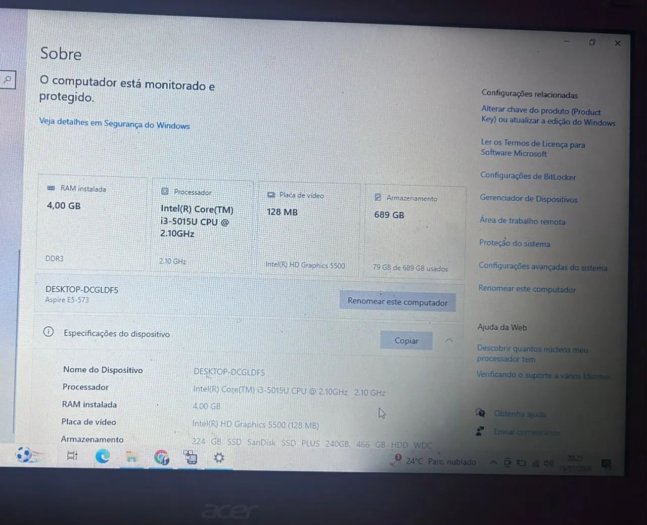 Notebook acer 