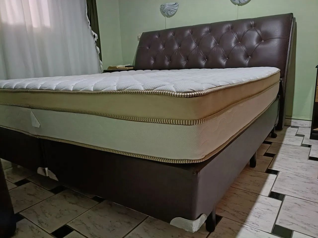 Cama King Saze Completa ( Box bipartido colchão e cabiseira) - Foto 2