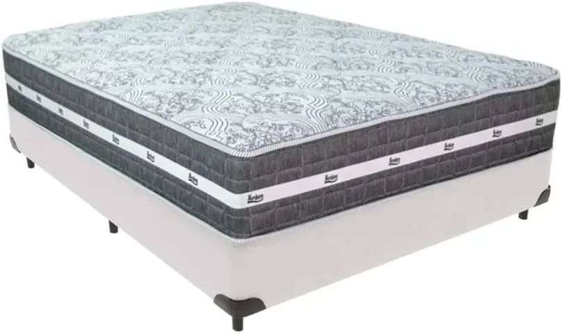Cama Box Casal Completa Branco com Colchão - Pronta Entrega 