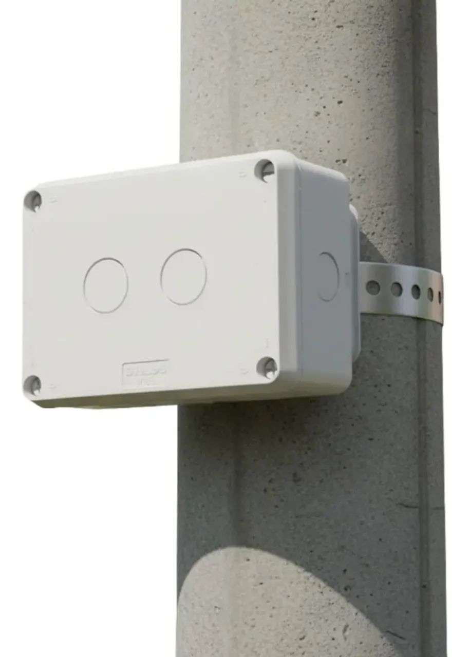 Caixa Proteção P/ Câmera Externa + Cinta E Suporte P/ Poste Branco - Foto 3
