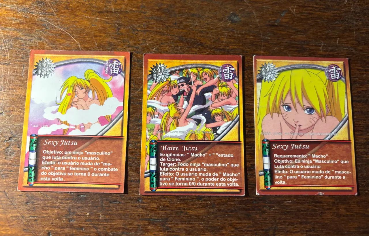 NARUTO ナルト CCG Sexy Jutsu Diamond Foil Três Cards Naruto Sexy Jutsu - Shippuuden 5° Fase - Hobbies e