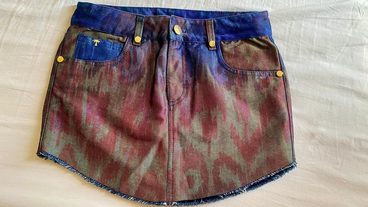 Saia jeans água de coco 38