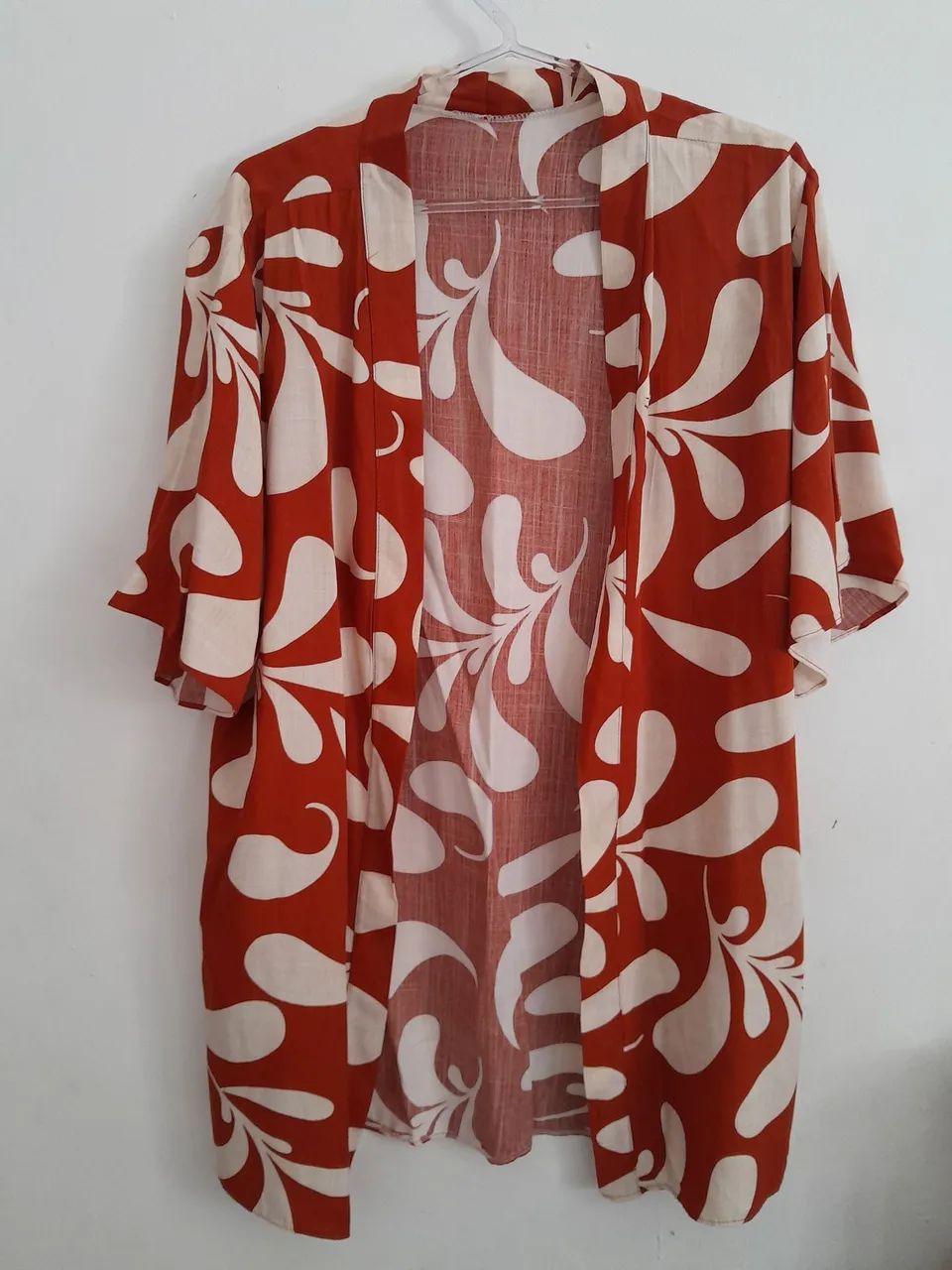 conjunto feminino estampado laranja e creme - Foto 2