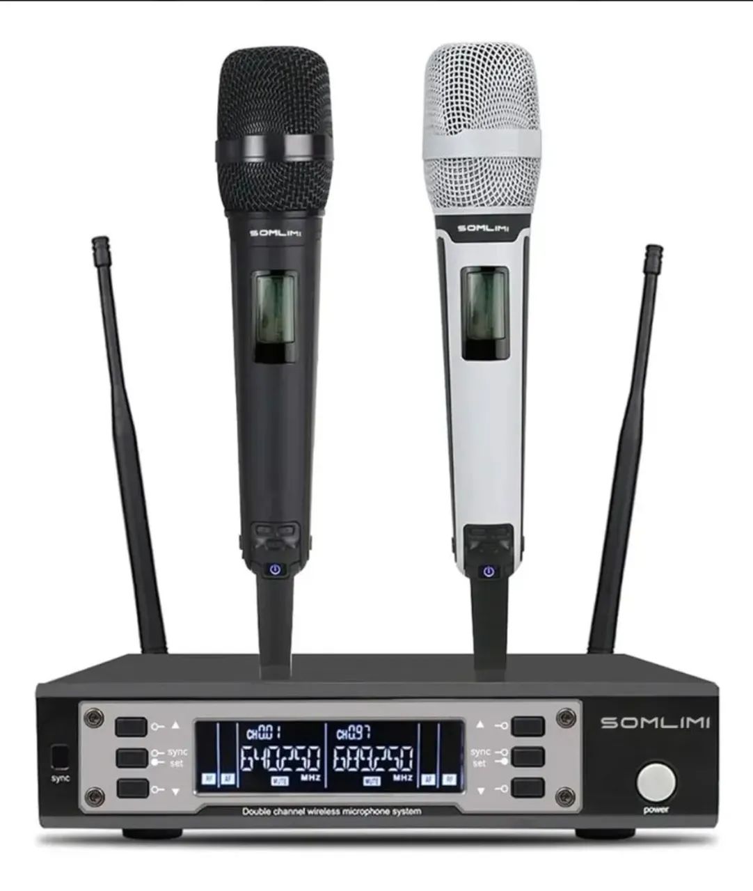 MICROFONE SEM FIO SOMLIMI EW135G4 COM 2 BASTÕES 