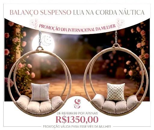 Balanço suspenso lua e gota em oferta dia internacional da mulher  - Foto 4