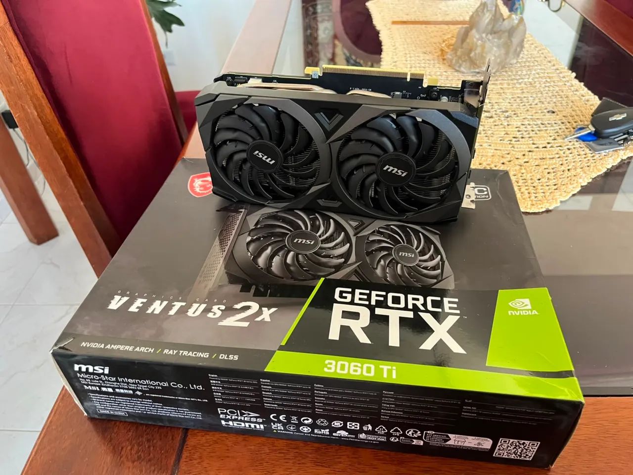 Placa de Vídeo MSI GeForce RTX 3060 Ti Ventus 2X - Com Caixa