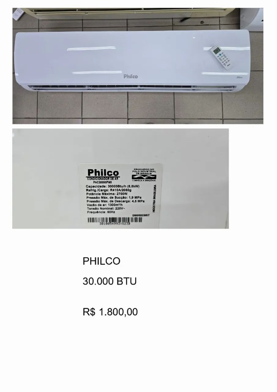 AR CONDICIONADO PHILCO 