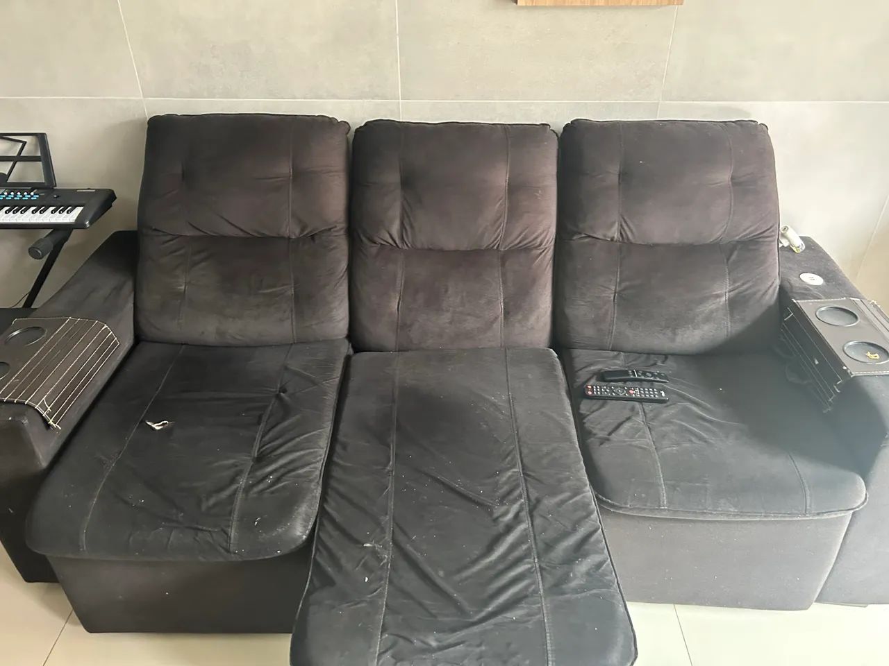 Sofá 3 lugares retrátil 