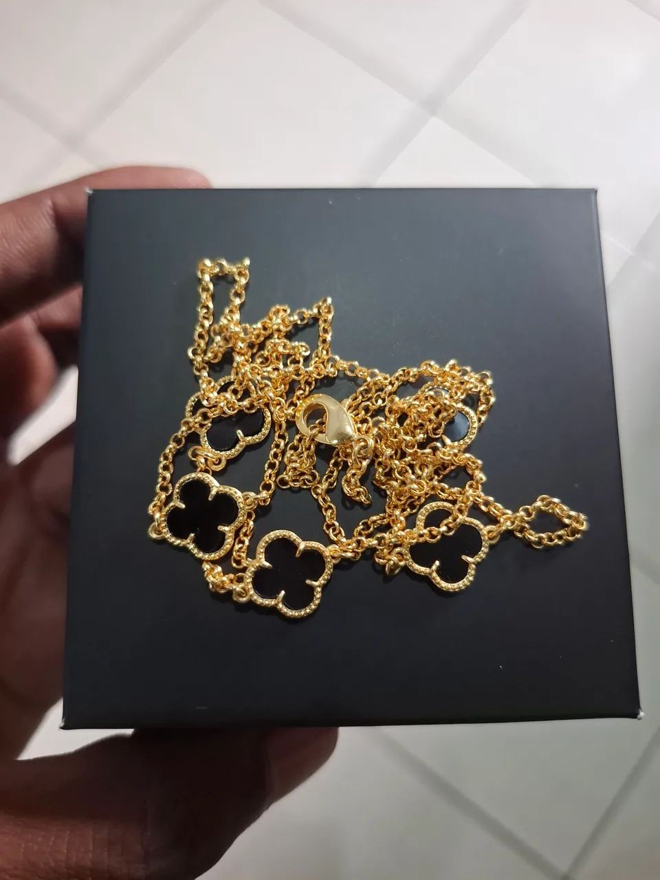 Corrente Trevo da Sorte Banhada a Ouro 18k - Foto 4