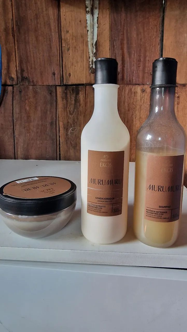 Kit shampoo, condicionador e máscara ekos murumuru