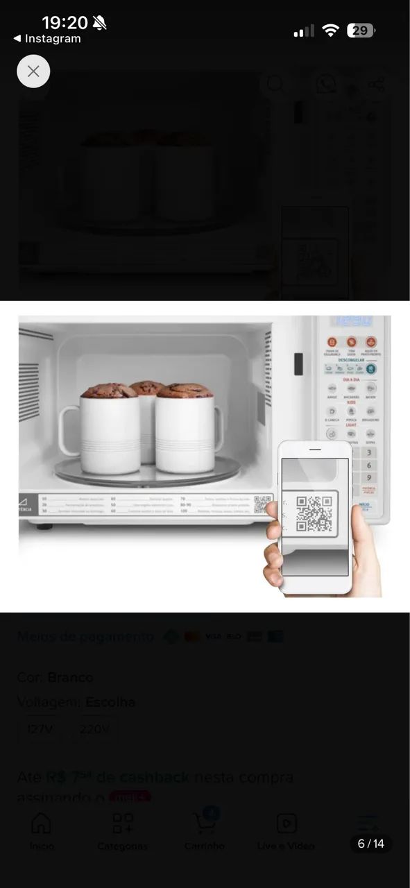 Microondas Electrolux 20l branco novo - Foto 3