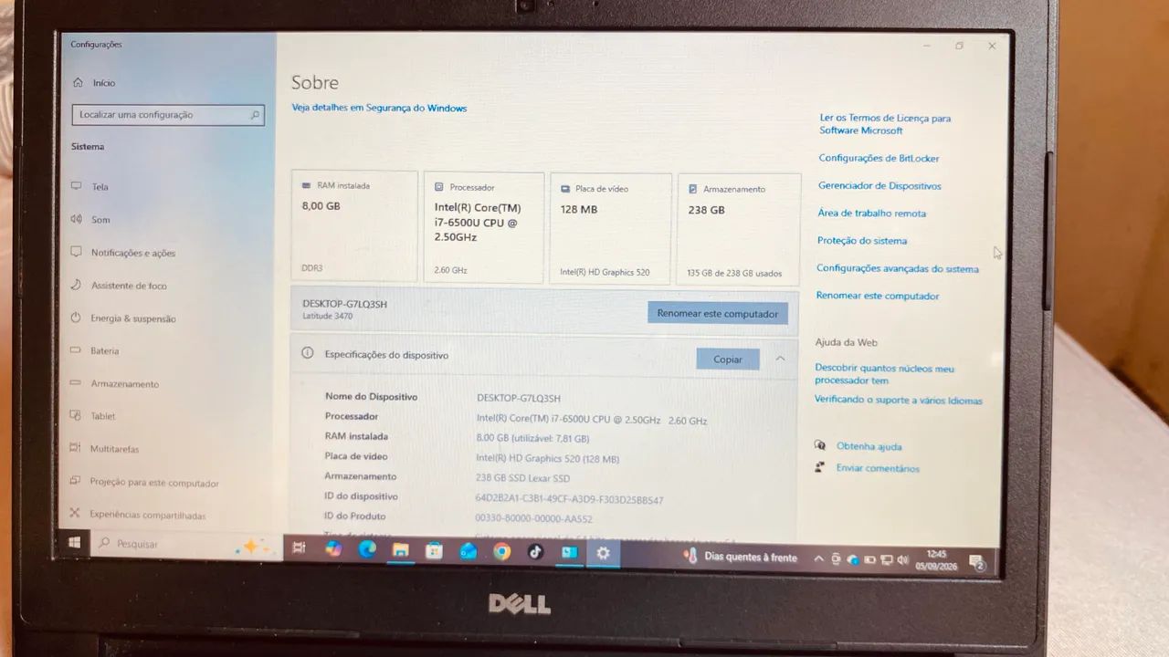 Notebook Dell Latitude 3470 - Intel Core i7, 8GB RAM, SSD 240GB - Foto 2