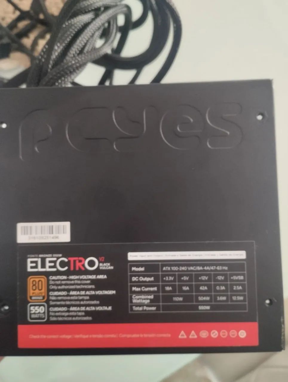 Fonte PCYes Electro V2 550W ? Nova, sem uso - Foto 2