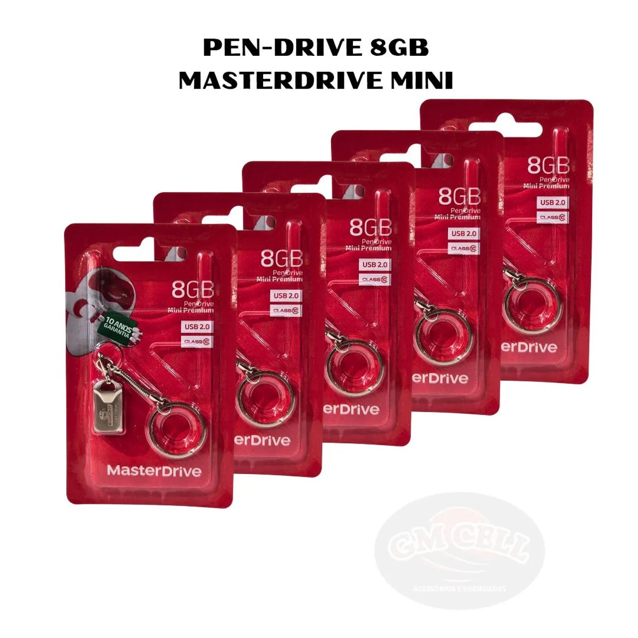 Kit 5 unidades Pen Driive 8GB Masterdrive mini