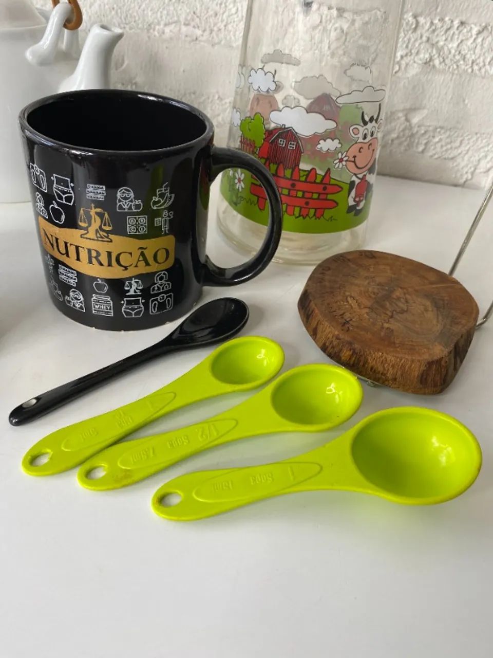 Rf449 Kit Cozinha Decorativo e Funcional com Cerâmica e Acessórios Bule oador café Caneca  - Foto 4