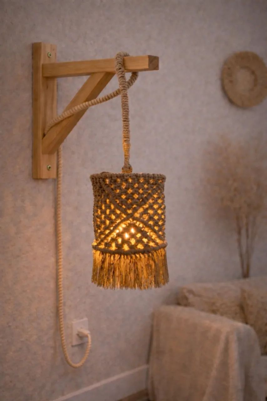 Abajur Ári em macramê - Foto 3