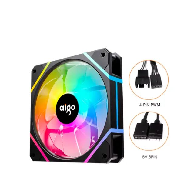 Fan Aigo AM12Pro Gamer ARGB - Preto - Foto 2