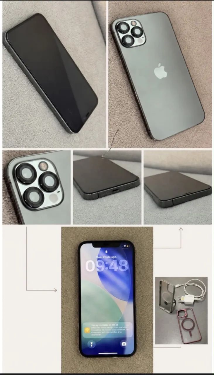 VENDO IPHONE 12 PRO COM 2 CAPAS E 1 CARREGADOR - EM PERFEITO ESTADO  - Foto 2