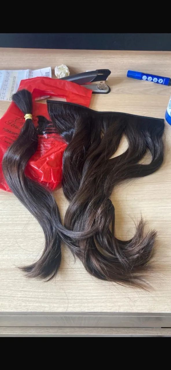 Mega Hair na tela castanho  - Foto 3
