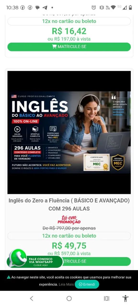 Curso de Inglês do básico só avançado 
