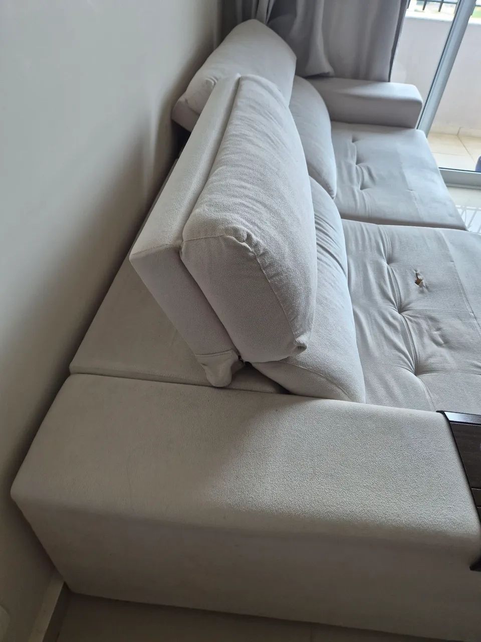 Sofá retrátil reclinavel bege 3 lugares 2.50  - Foto 3