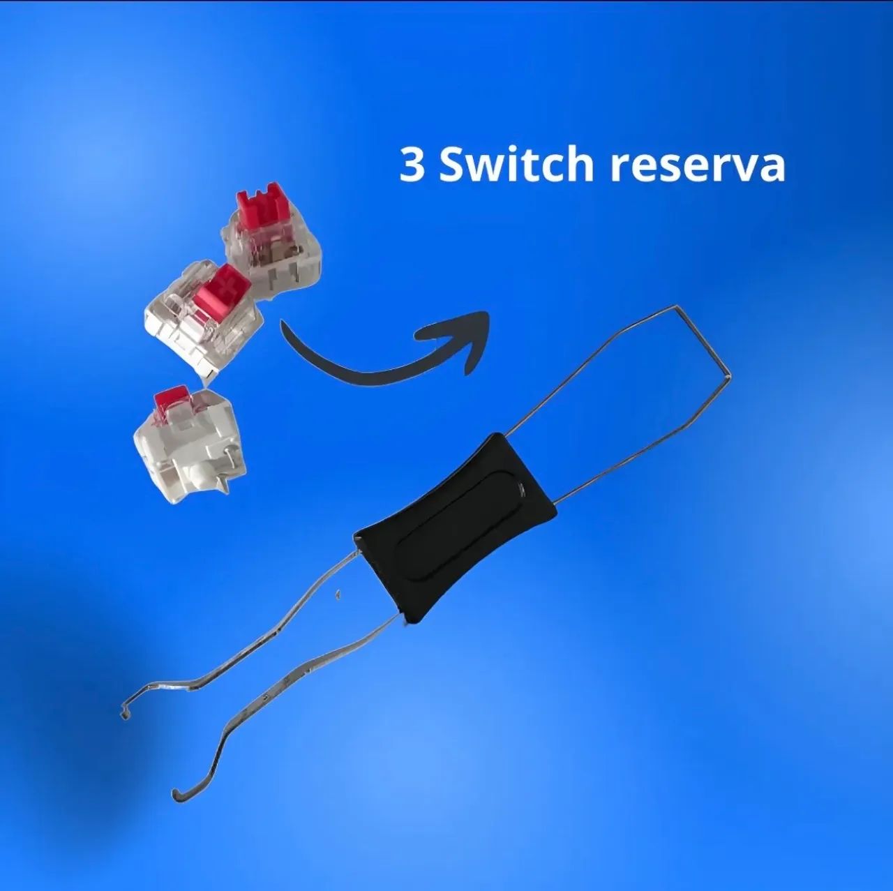 Teclado mecânico 60% Snow Walker Branco switches vermelhos branco português Brasil  - Foto 5