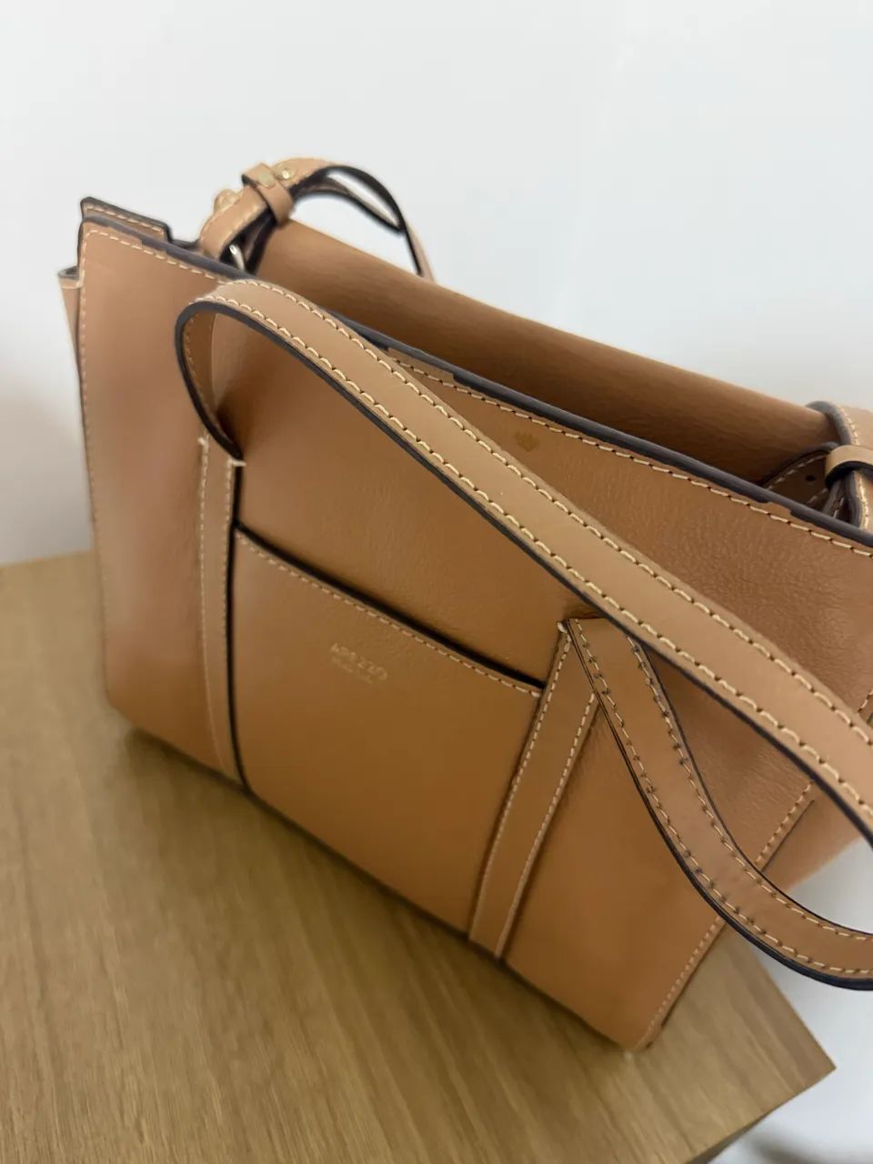 Bolsa Arezzo bege/caramelo em couro- original - Foto 2