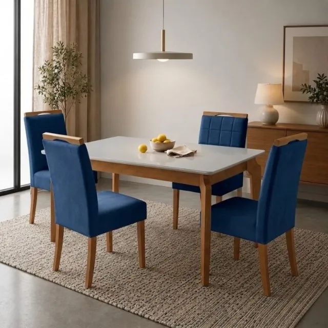 MESA ATOS 1,20M COM  4 CADEIRAS  100% MDF. PRONTA ENTREGA.  - Foto 4