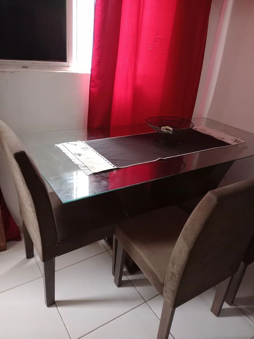 Mesa 6 cadeiras - Tampo de vidro - Foto 2