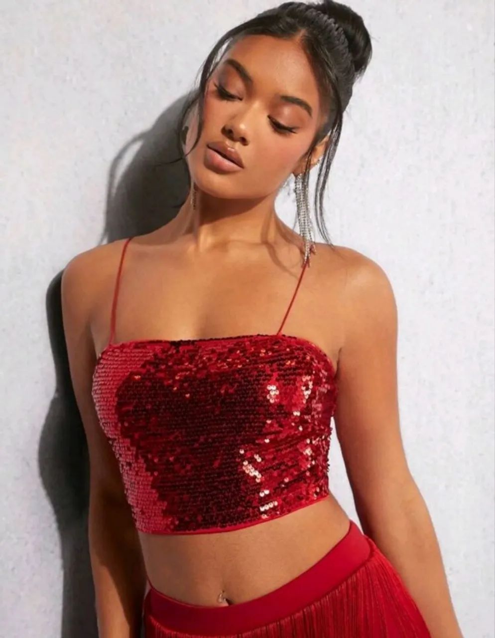 Conjunto Paetê Vermelho - Tam G