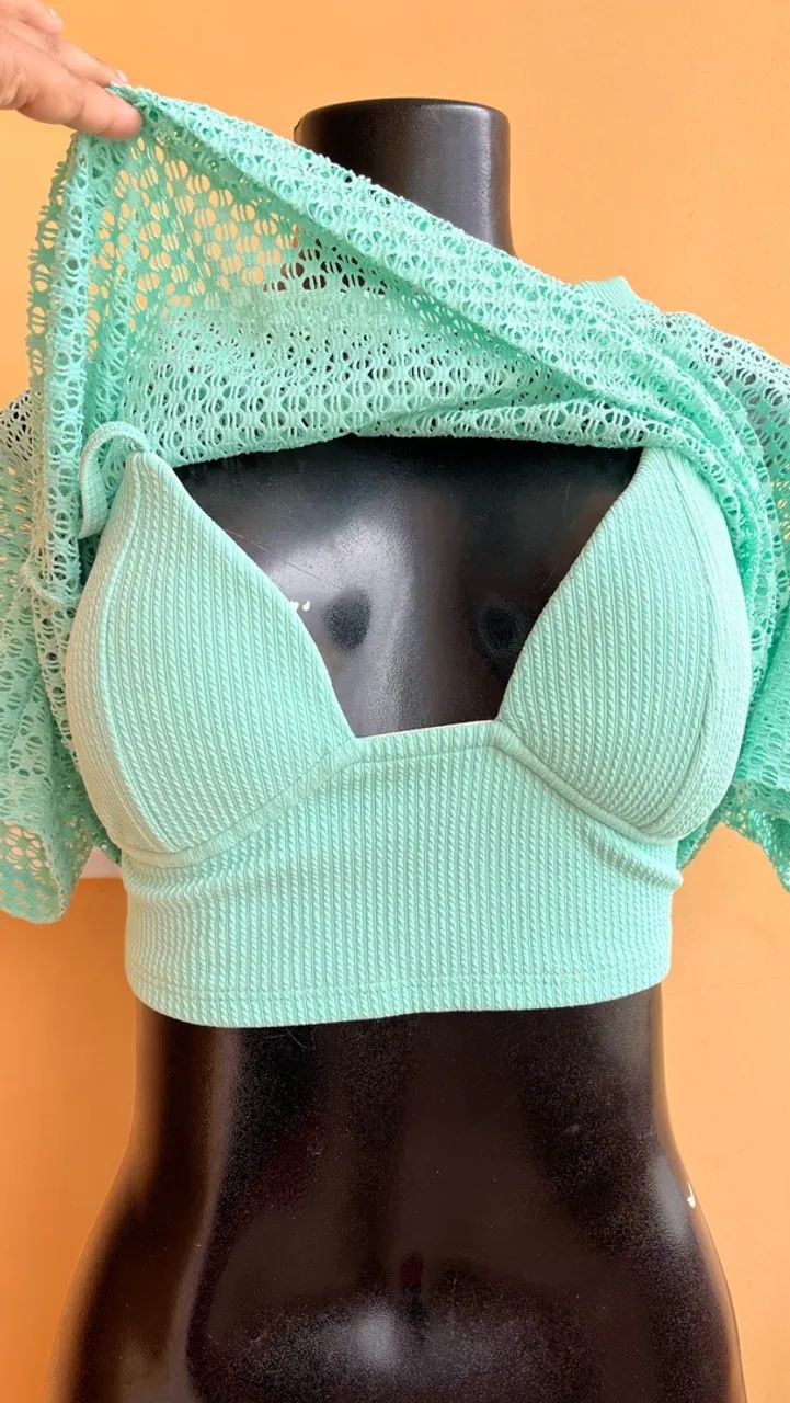 CROPPED+BLUSA,VESTE ATÉ 38/40 - Foto 2
