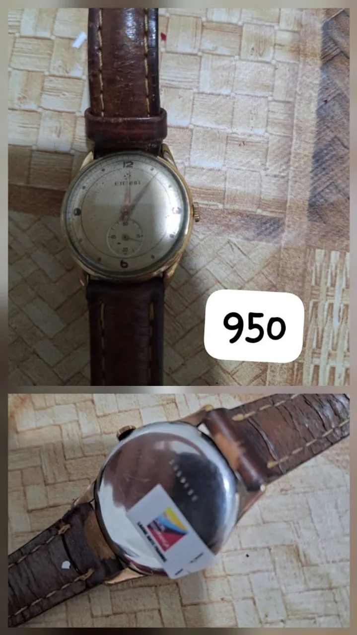 Relógio eterna antigo mecânico 