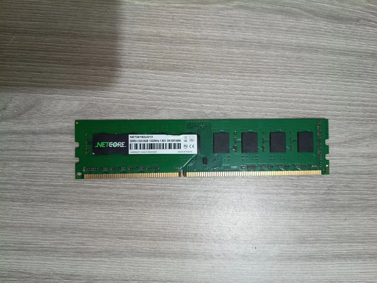 MEMÓRIA RAM DDR3 NETCORE 1333MHZ 8GB