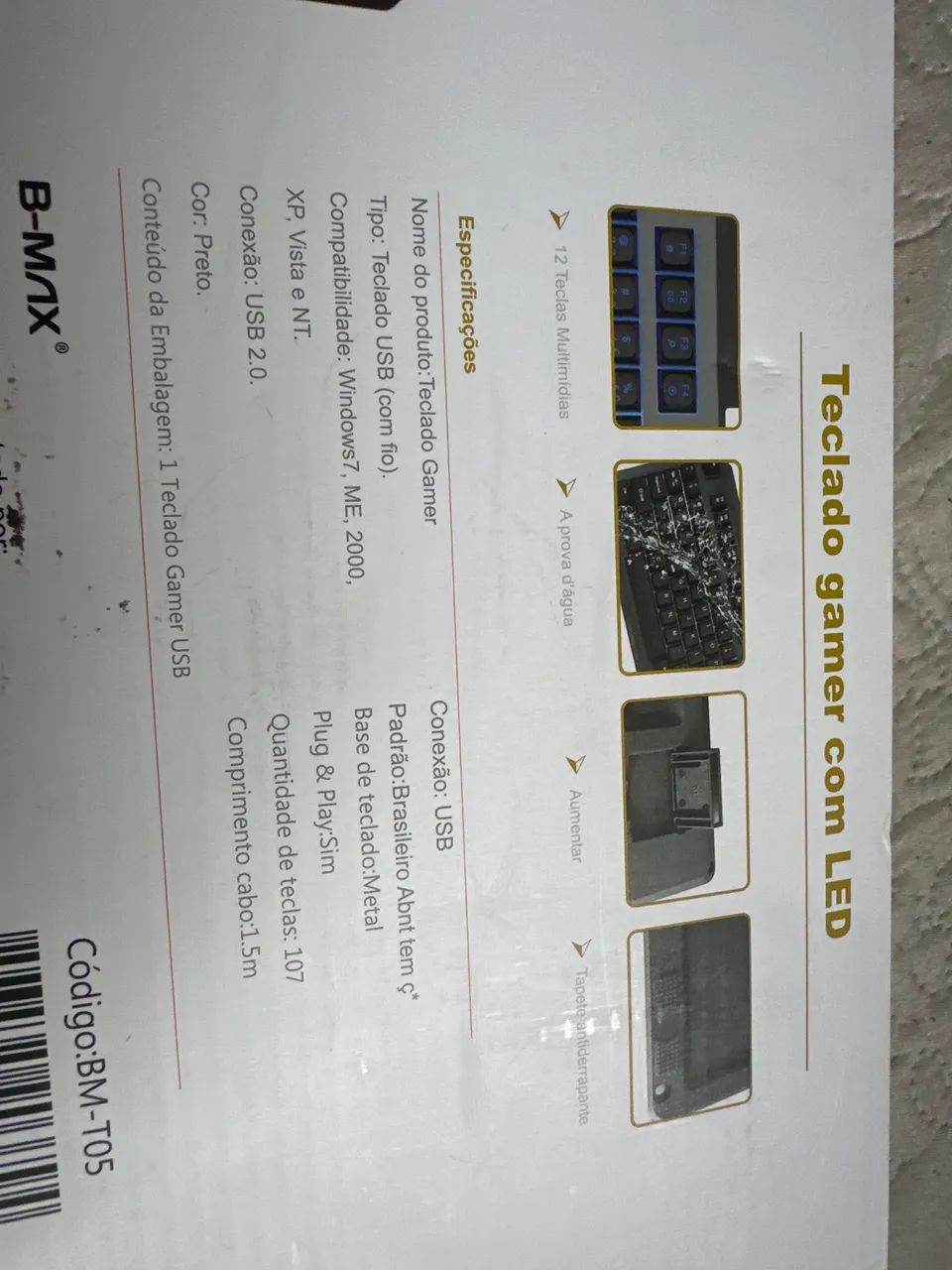 Teclado game + cabo  USB 3 entradas  - Foto 4