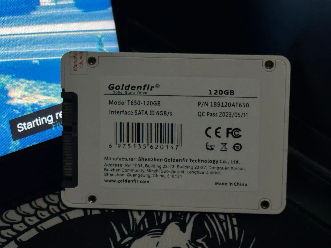 SSD Goldenfir 120GB Branco - Usado - Foto 2